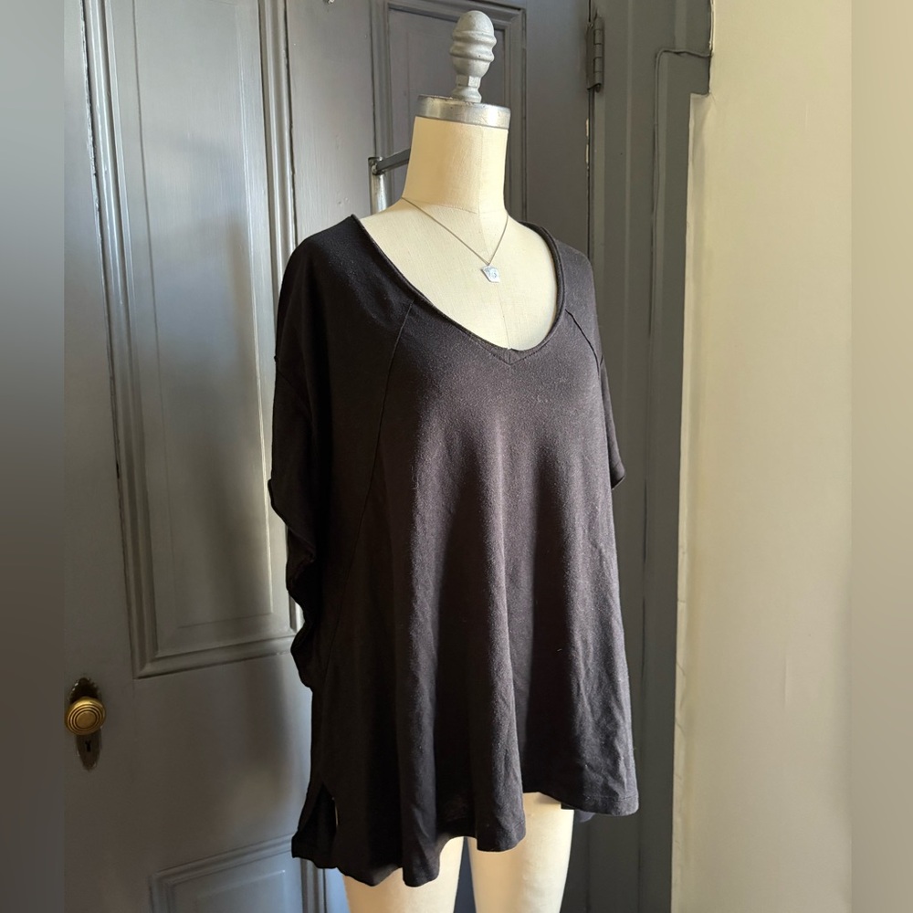 Free People Movement black oversized tee with pockets